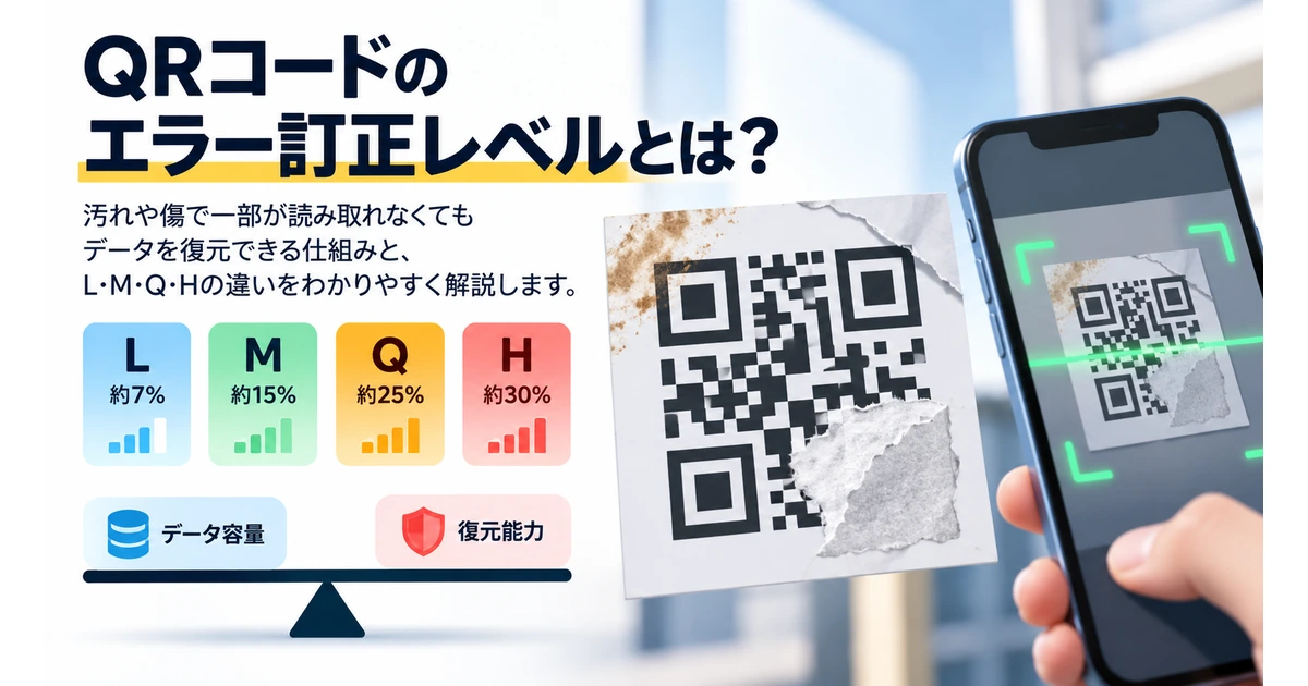 QRコードのエラー訂正レベルとは？の記事イメージ